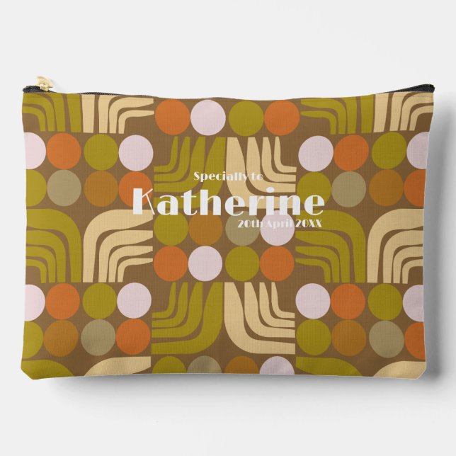 Pochette À Accessoires Marron Orange Vert Bohème (Recto)