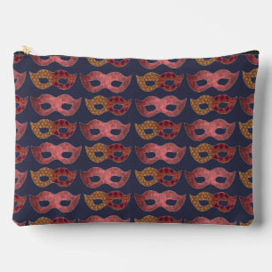 Pochette À Accessoires Masques de masquerade en Bourgogne Motif