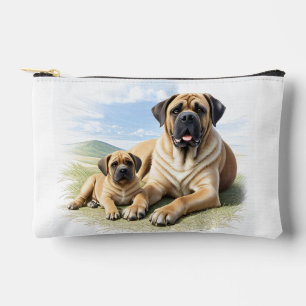 Pochette À Accessoires Mastiff Dogue anglaise avec enfant en vacances