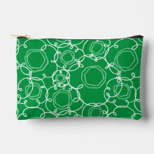 Pochette À Accessoires Matrice florale abstraite (Vert) Beaux-arts