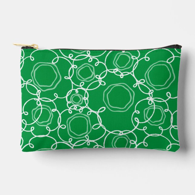 Pochette À Accessoires Matrice florale abstraite (Vert) Beaux-arts (Recto)