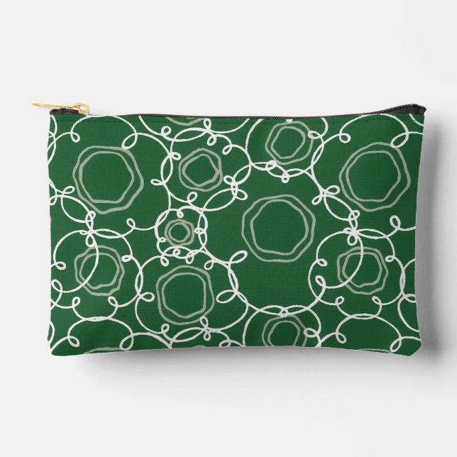 Pochette À Accessoires Matrice florale abstraite (vert foncé) Beaux-arts (Recto)