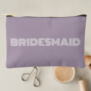 Pochette À Accessoires Mauve Typographie moderne Bridesmaid