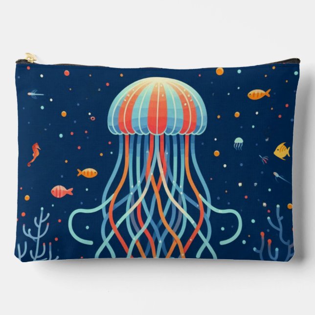 Pochette À Accessoires méduse marine/plage/côtière (Recto)