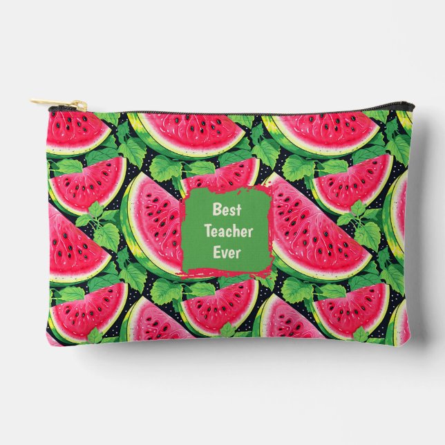 Pochette À Accessoires Meilleur Professeur de Tous les Temps Pastèque (Recto)