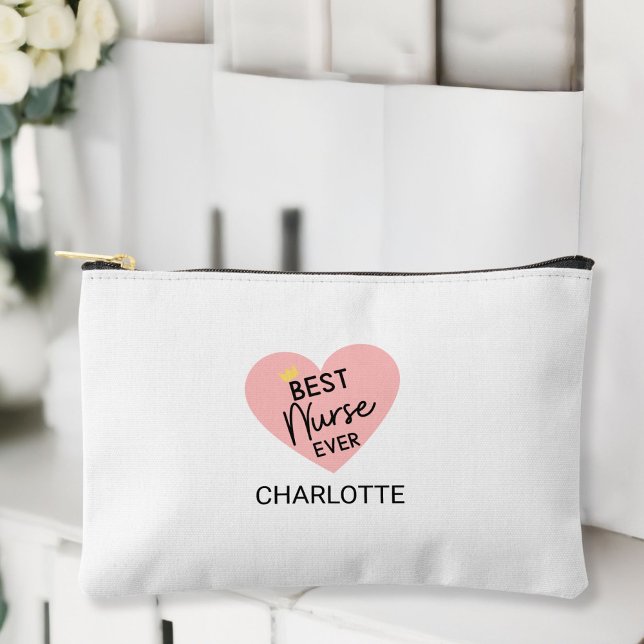 Pochette À Accessoires "Meilleure infirmière jamais"-Un cadeau sincère po ("Best Nurse Ever"–A Heartfelt Gift for Nurses Accessory Pouch.)