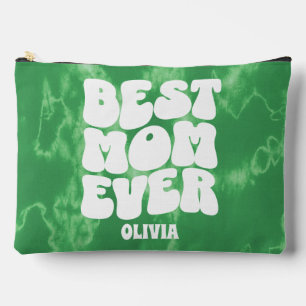 Pochette À Accessoires Meilleure maman personnalisée jamais teint vert Ti