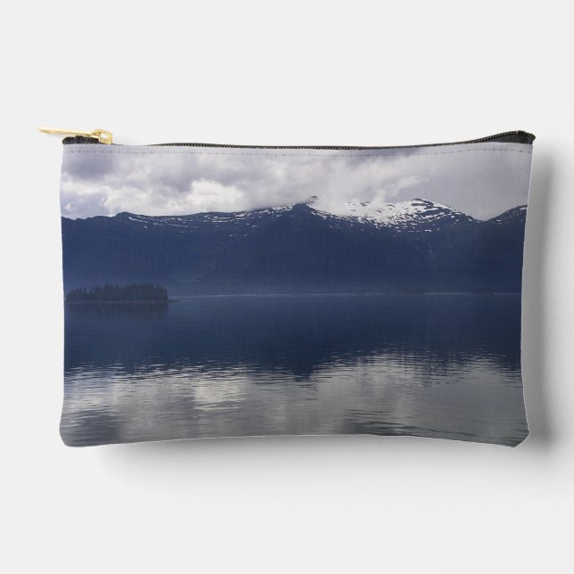 Pochette À Accessoires Mer d'Alaska brumeuse aux nuances de bleu (Recto)