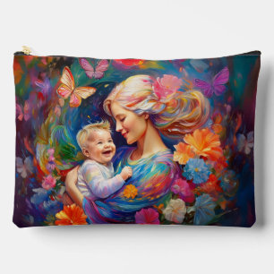 Pochette À Accessoires Mère avec bébé garçon Peinture colorée