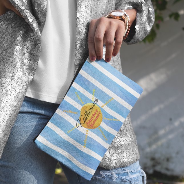 Pochette À Accessoires Mère coureuse Yellow Sunshine Aquarelle personnali (Créateur téléchargé)