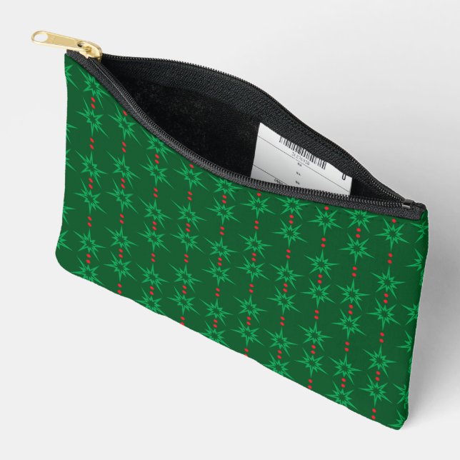 Pochette À Accessoires Mid Mod Garland Green Petit Pouch (Ouvrir)