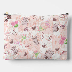 Pochette À Accessoires Mignon lapin japonais Kawaii et carreaux gingham r