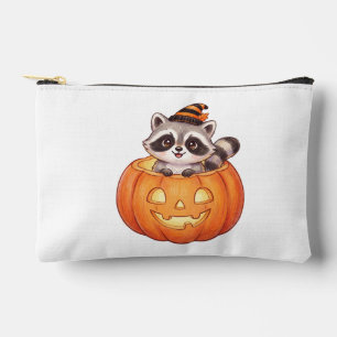 Pochette À Accessoires Mignon Raton laveur d'Halloween dans une citrouill
