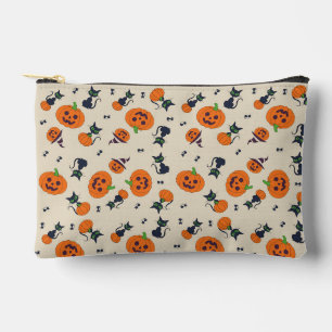 Pochette À Accessoires Mignons citrouilles d'Halloween et motif de chats 