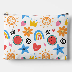 Pochette À Accessoires Mignons gribouillages d'été - motif fantaisiste co