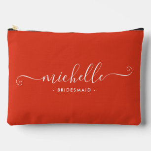 Pochette À Accessoires Miniature minimaliste en orange profond personnali