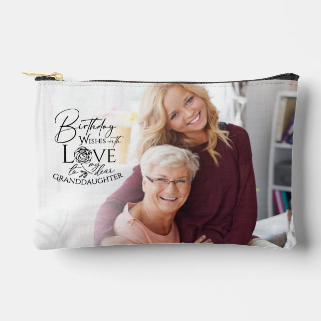 Pochette À Accessoires Minimalist Granddaughter Typography Photo (Recto)