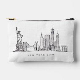 Pochette À Accessoires Minimalist New York City Skyline Line Art