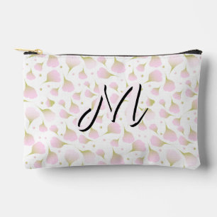 Pochette À Accessoires Minimaliste Rose Pâle Douce Initiale