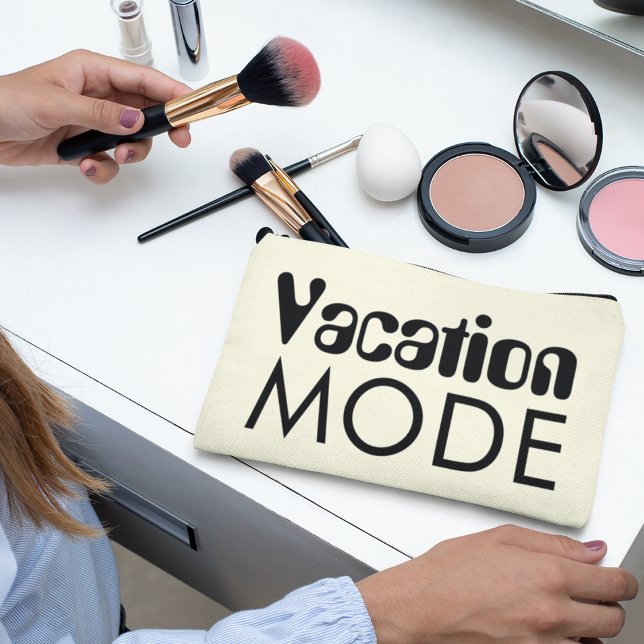 Pochette À Accessoires Mode vacances Neutre Noir Gras Typographie (Créateur téléchargé)