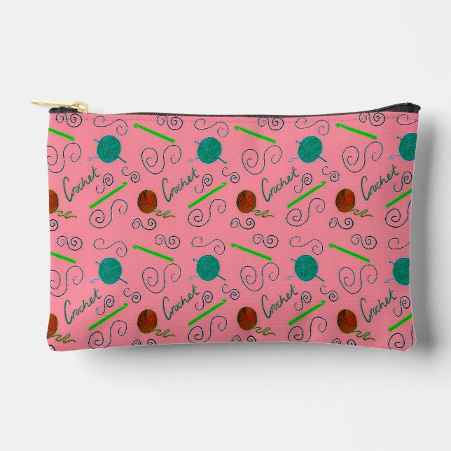 Pochette À Accessoires modèle de crochet avec des boules de fil (Recto)