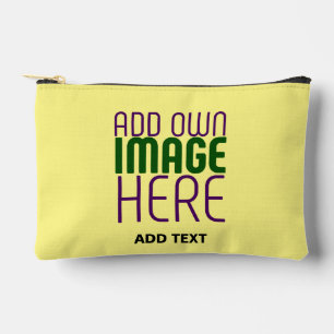POCHETTE À ACCESSOIRES MODELE DE TEXTE D'IMAGE JAUNE PASTEL ÉDITABLE MODE