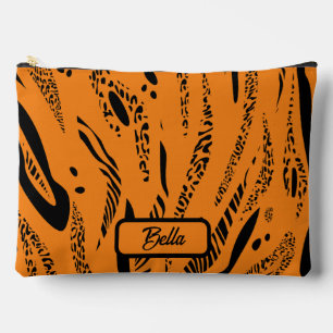 Pochette À Accessoires Modèle de zèbre jaune