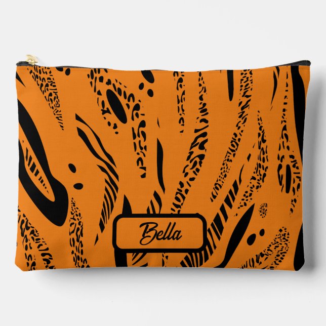 Pochette À Accessoires Modèle de zèbre jaune (Recto)