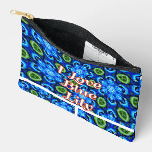 Pochette À Accessoires Modèle Floral bleu Abstrait