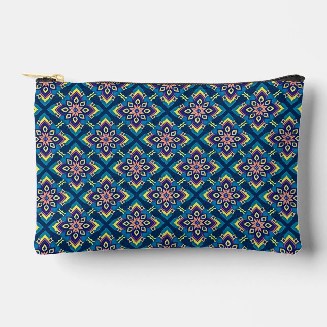 Pochette À Accessoires Modèle floral Boho géométrique vibre (Recto)