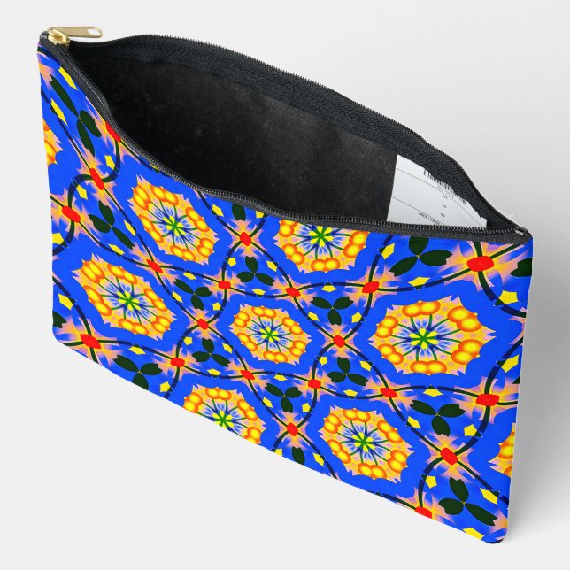 Pochette À Accessoires Modèle floral esthétique (Ouvrir)