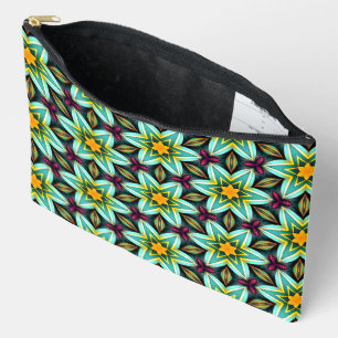 Pochette À Accessoires Modèle Floral Étoiles Vertes