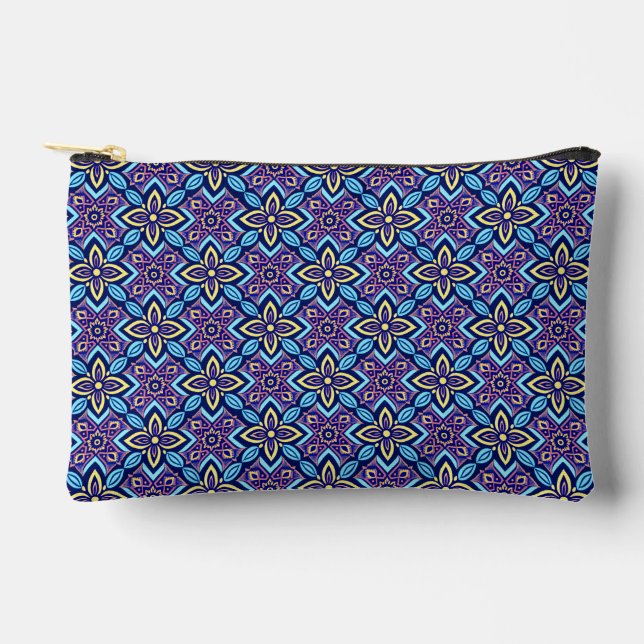 Pochette À Accessoires Modèle floral géométrique Boho dynamique (Recto)