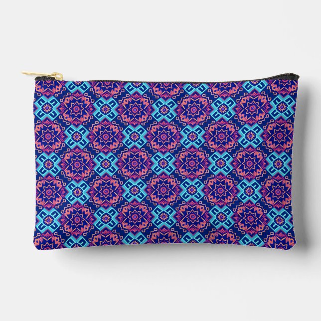 Pochette À Accessoires Modèle floral géométrique vibrant (Recto)