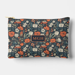 Pochette À Accessoires Modèle floral monogramme personnalisé