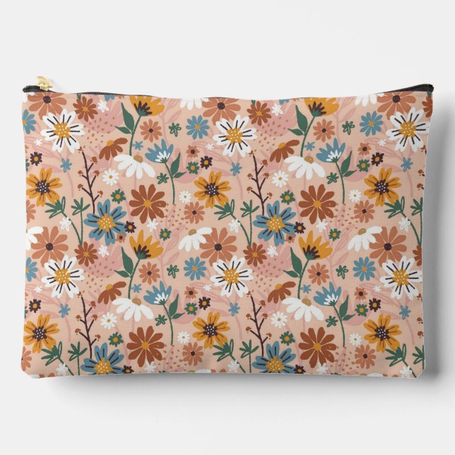 Pochette À Accessoires Modèle floral peint à la main-23136 (Recto)