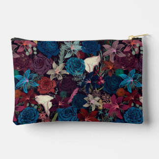 Pochette À Accessoires Modèle floral romantique foncé