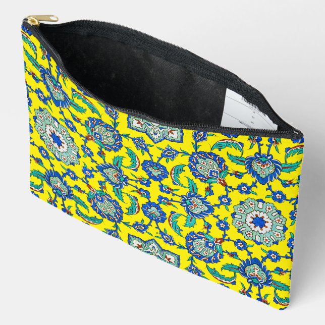 Pochette À Accessoires Modèle floral Türkiye Iznik ottoman complexe (Ouvrir)