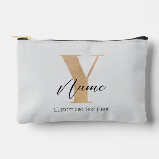 Pochette À Accessoires Modern Monogrammed Initial Y & Name Personalized