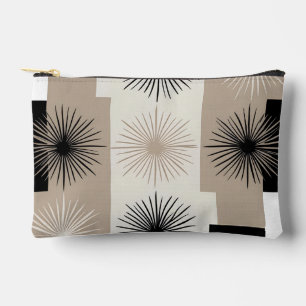 Pochette À Accessoires Moderne Beige, Minimaliste Éclaté Noir et Blanc