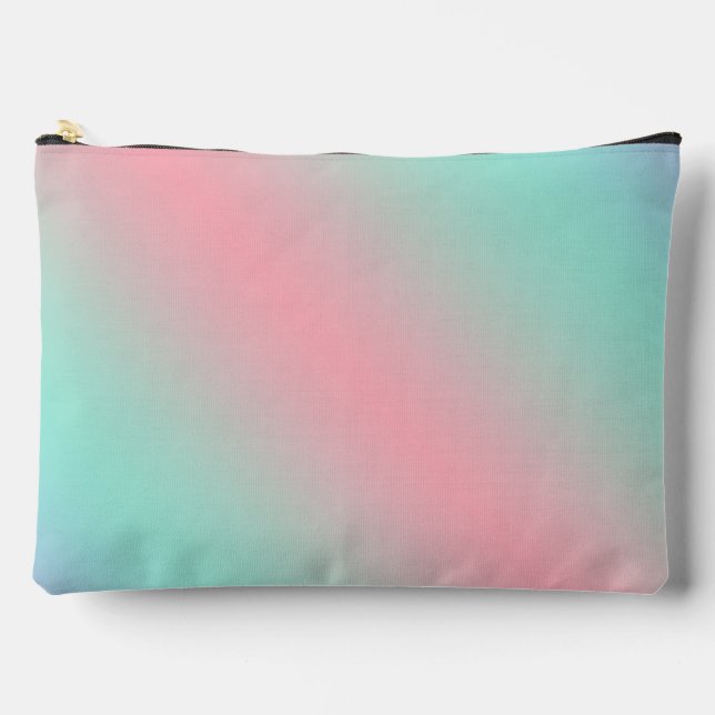 Pochette À Accessoires Moderne dégradé de menthe rose pastel (Recto)
