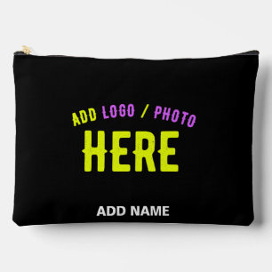 POCHETTE À ACCESSOIRES MODERNE ET MODERNE PERSONNALISABLE NOIR VÉRIFIÉ