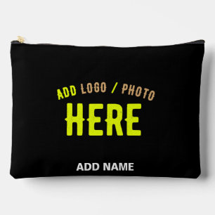 POCHETTE À ACCESSOIRES MODERNE ET MODERNE PERSONNALISABLE NOIR VÉRIFIÉ