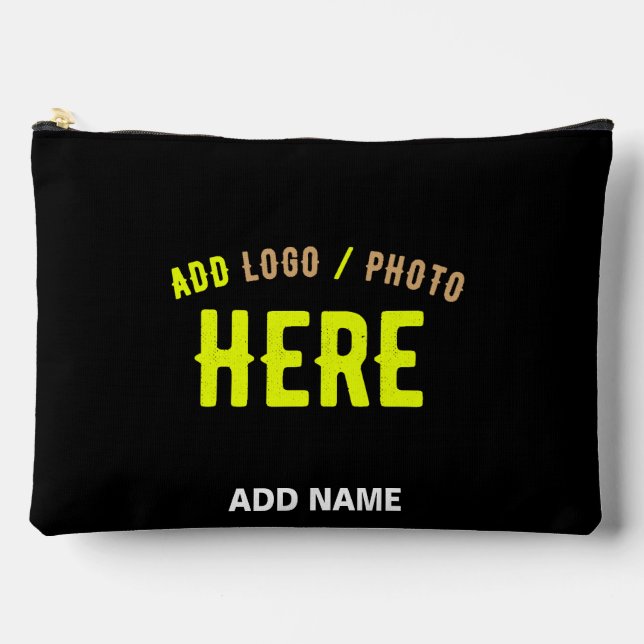 POCHETTE À ACCESSOIRES MODERNE ET MODERNE PERSONNALISABLE NOIR VÉRIFIÉ (Recto)