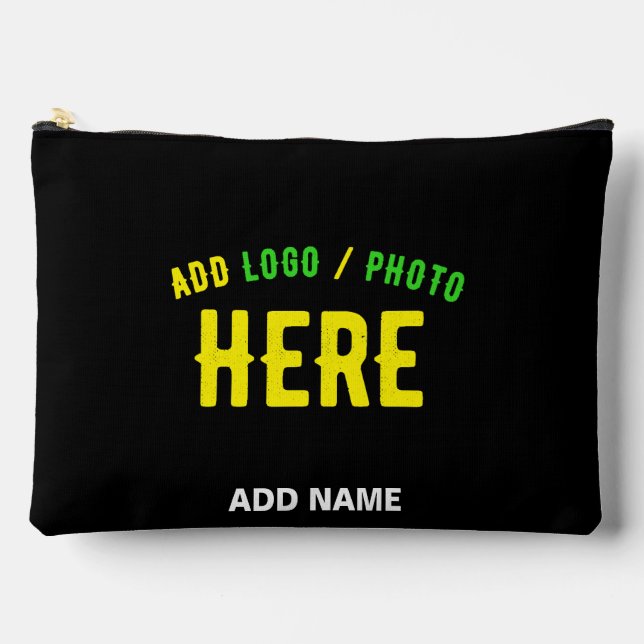 POCHETTE À ACCESSOIRES MODERNE ET MODERNE PERSONNALISABLE NOIR VÉRIFIÉ (Recto)