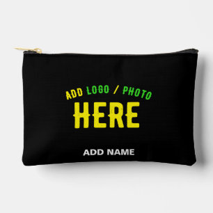 POCHETTE À ACCESSOIRES MODERNE ET MODERNE PERSONNALISABLE NOIR VÉRIFIÉ