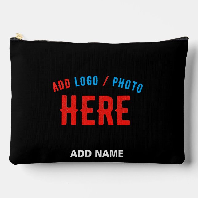 POCHETTE À ACCESSOIRES MODERNE ET MODERNE PERSONNALISABLE NOIR VÉRIFIÉ (Recto)