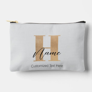 Pochette À Accessoires Moderne Monogramme Initiale H & Nom Personnalisé