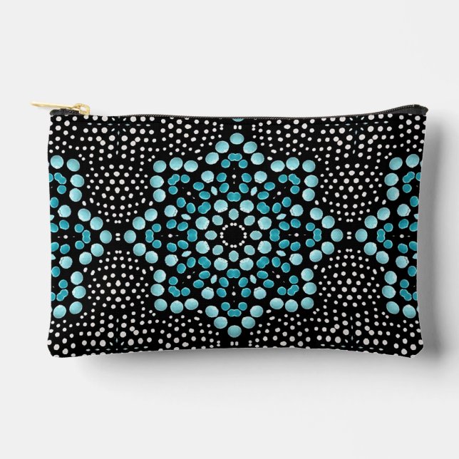 Pochette À Accessoires Moderne tendance Turquoise chic stylish Girly Dot  (Recto)