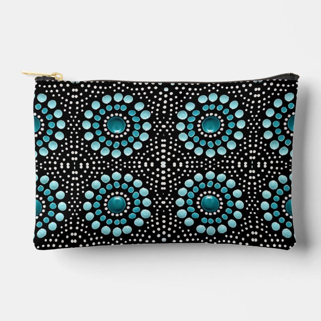 Pochette À Accessoires Moderne tendance Turquoise chic stylish Girly Dot  (Recto)